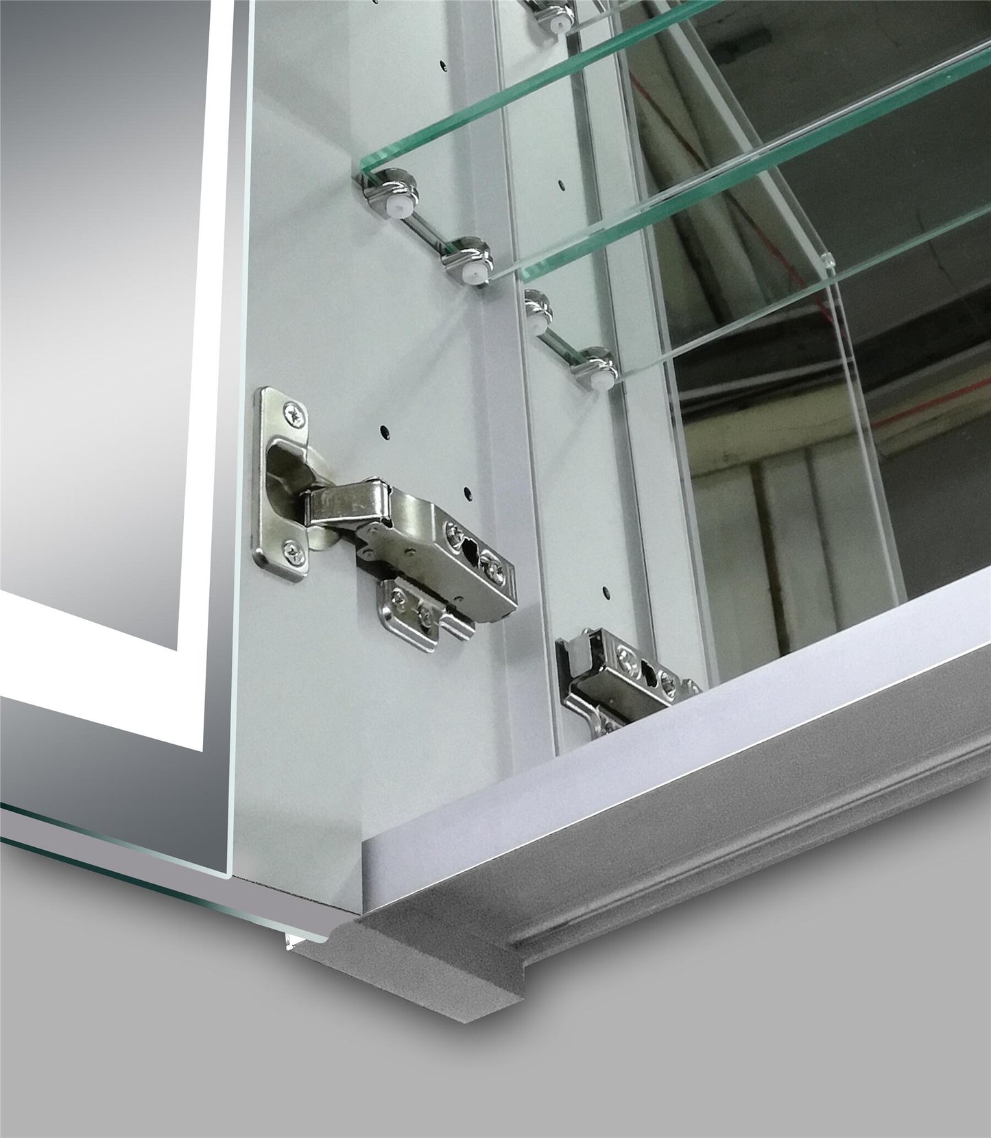 Beselare 20'' Surface Mount Frameless 1 Door Medicine Cabinet with 2 Shelves and LED Lighting