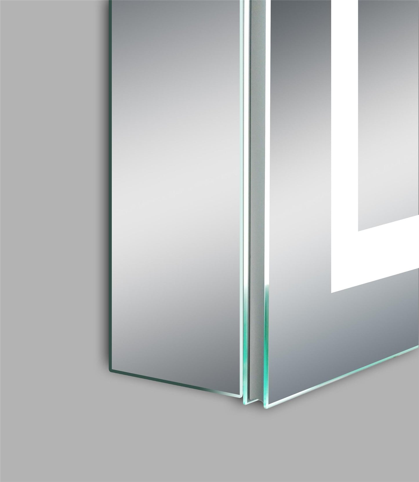 Beselare 20'' Surface Mount Frameless 1 Door Medicine Cabinet with 2 Shelves and LED Lighting