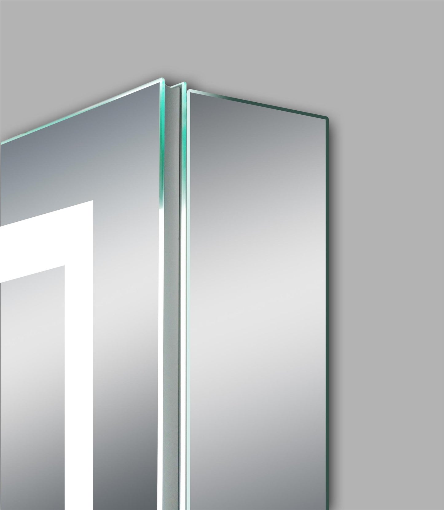 Beselare 20'' Surface Mount Frameless 1 Door Medicine Cabinet with 2 Shelves and LED Lighting