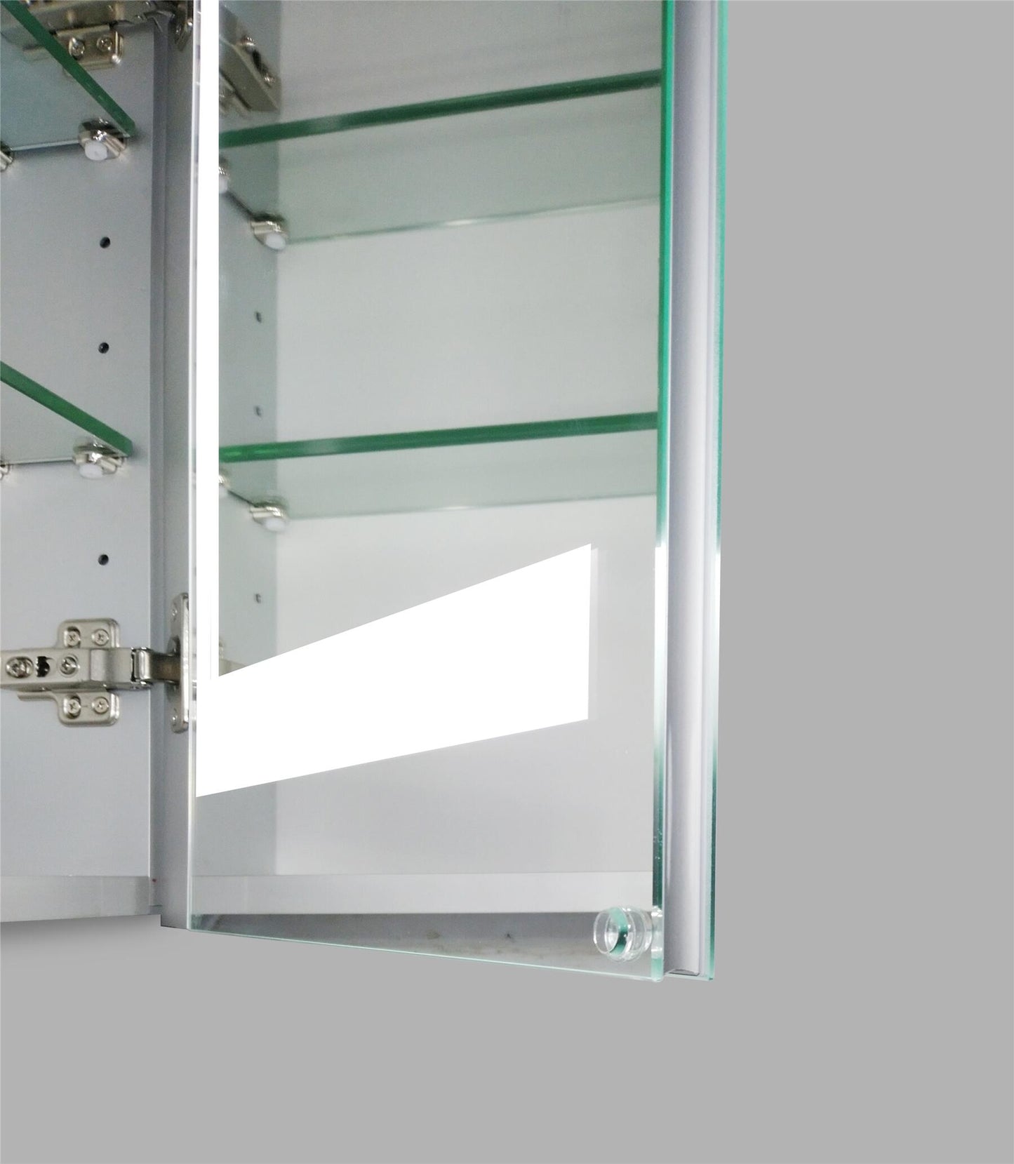 Beselare 20'' Surface Mount Frameless 1 Door Medicine Cabinet with 2 Shelves and LED Lighting