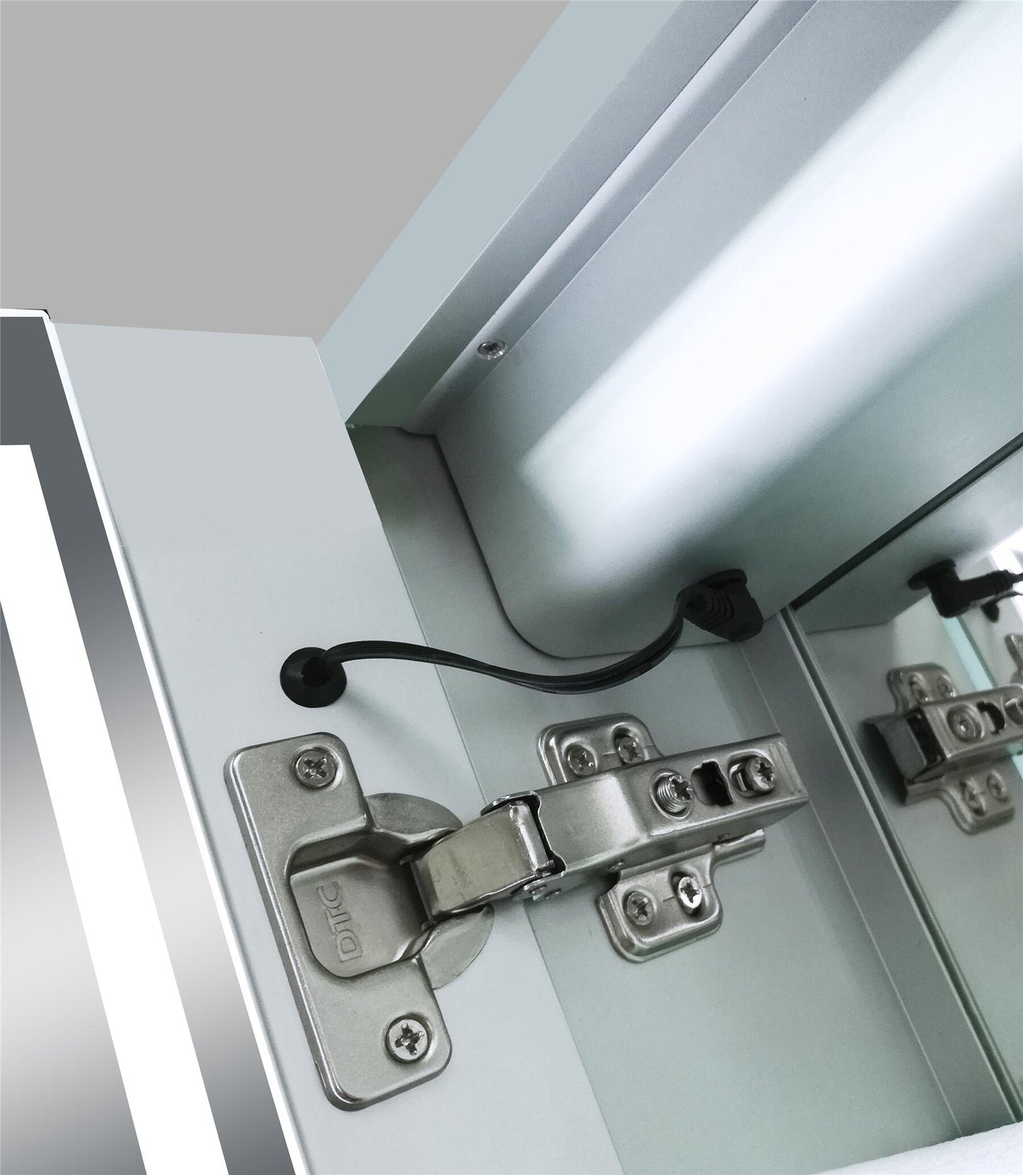 Beselare 20'' Surface Mount Frameless 1 Door Medicine Cabinet with 2 Shelves and LED Lighting