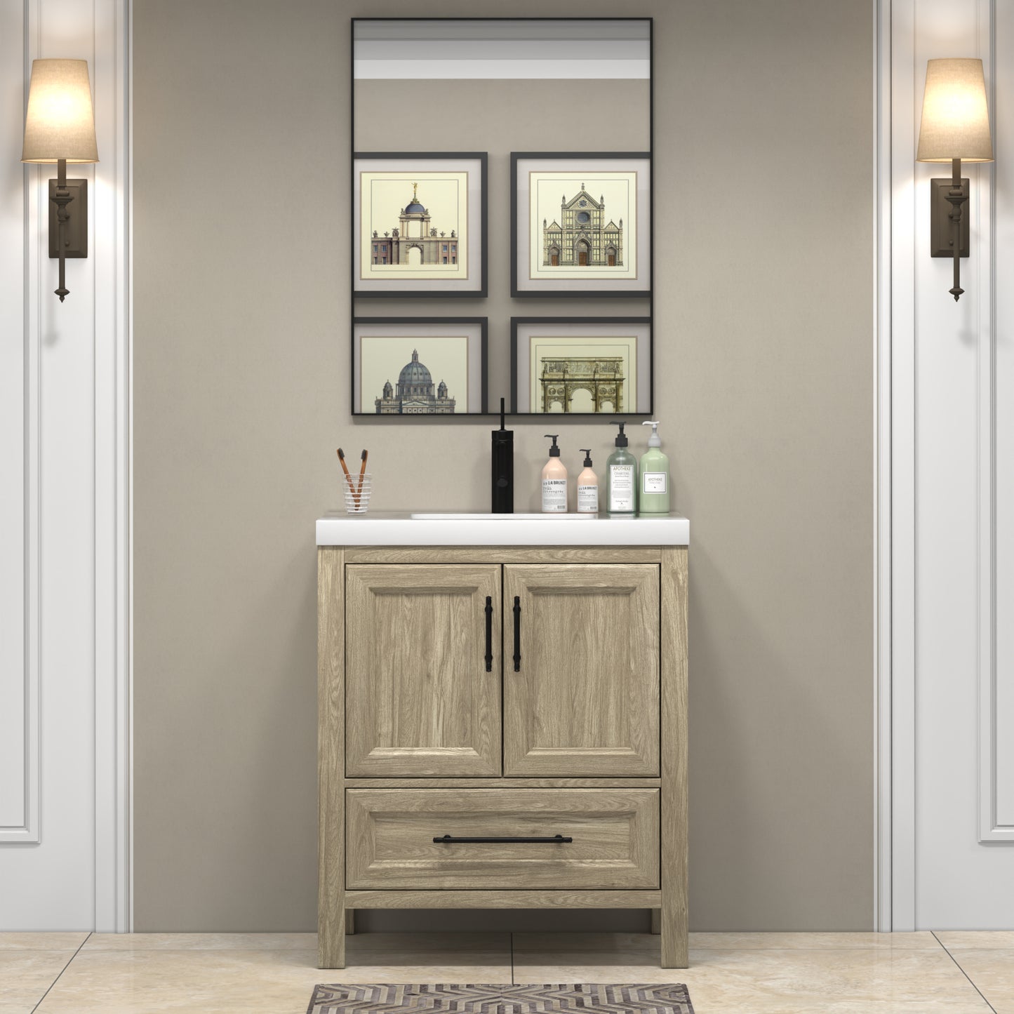 VIV 30 Inch Solid Wood Freestanding Vanity in White Oak by Better Vanity Vanities
