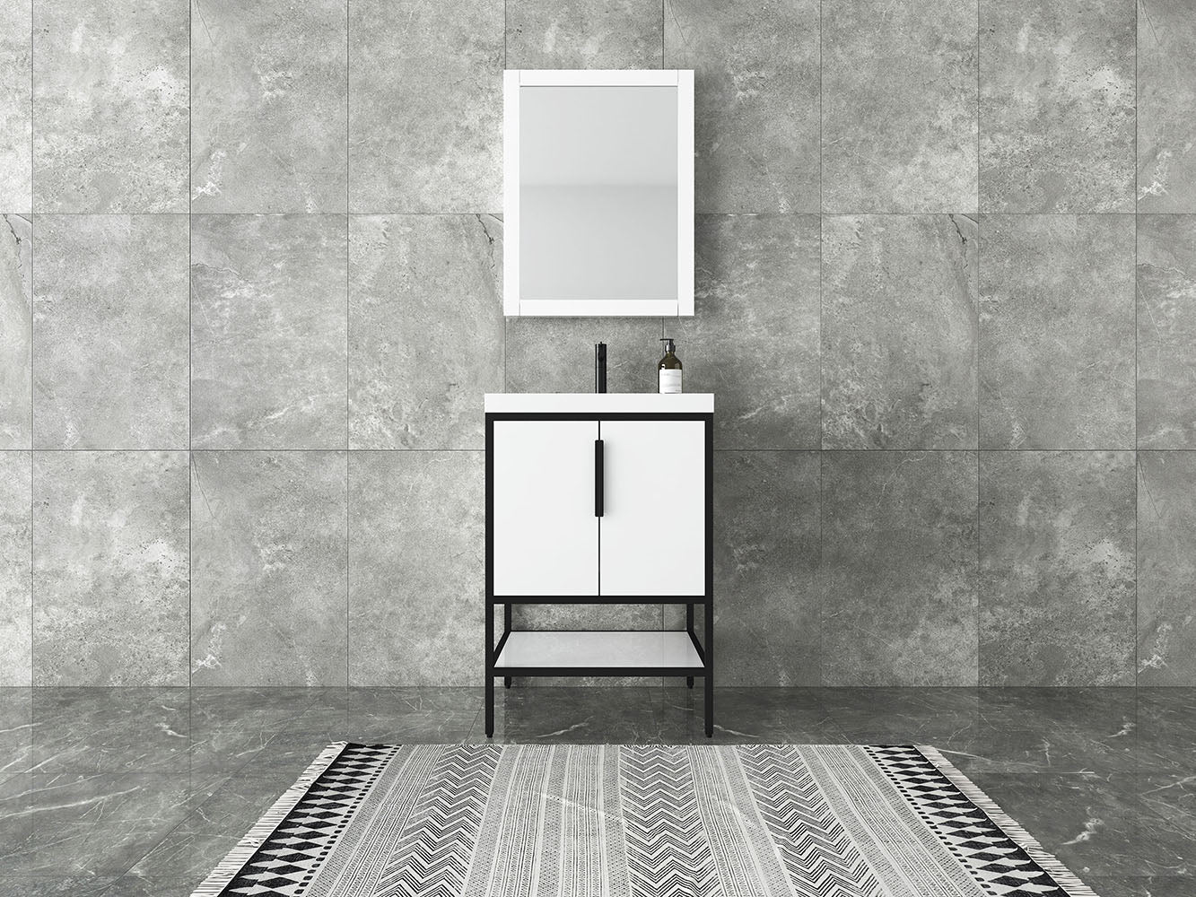 Matthew 24" Glossy White Freestanding Vanity with Reinforced Acrylic Sink