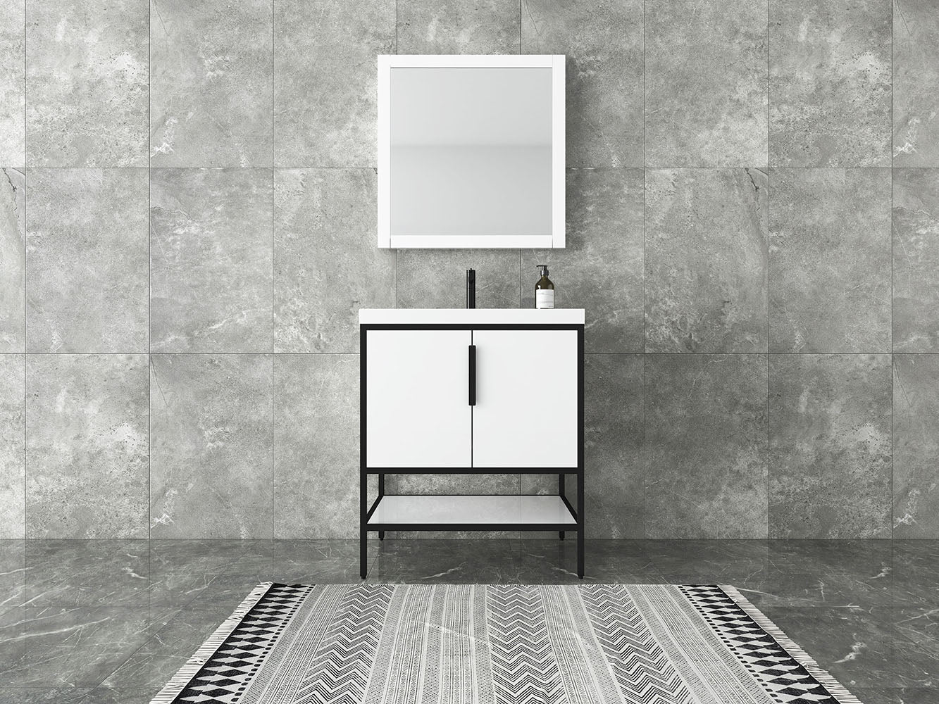 Matthew 30" Glossy White Freestanding Vanity with Reinforced Acrylic Sink