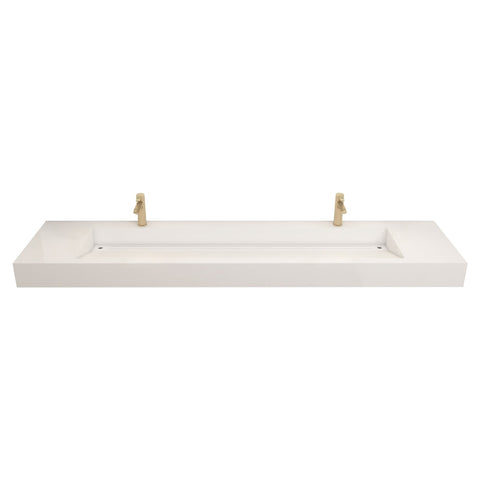 Bethany 84" Reinforced FLX Acrylic Double Sink Countertop