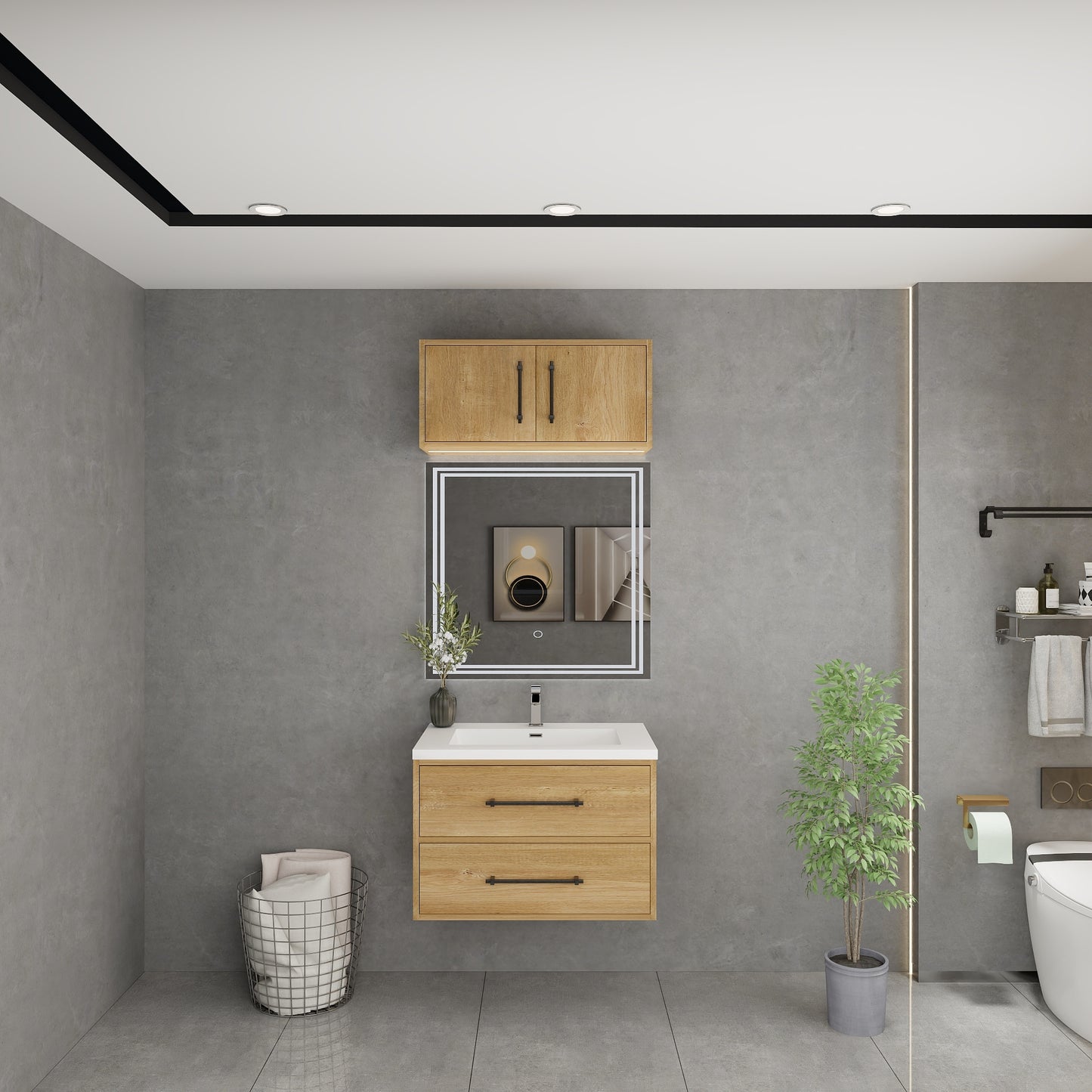 Victoria 30" Solid Wood Floating Bathroom Vanity in Oak | Better Vanity Solid Wood Floating Vanities