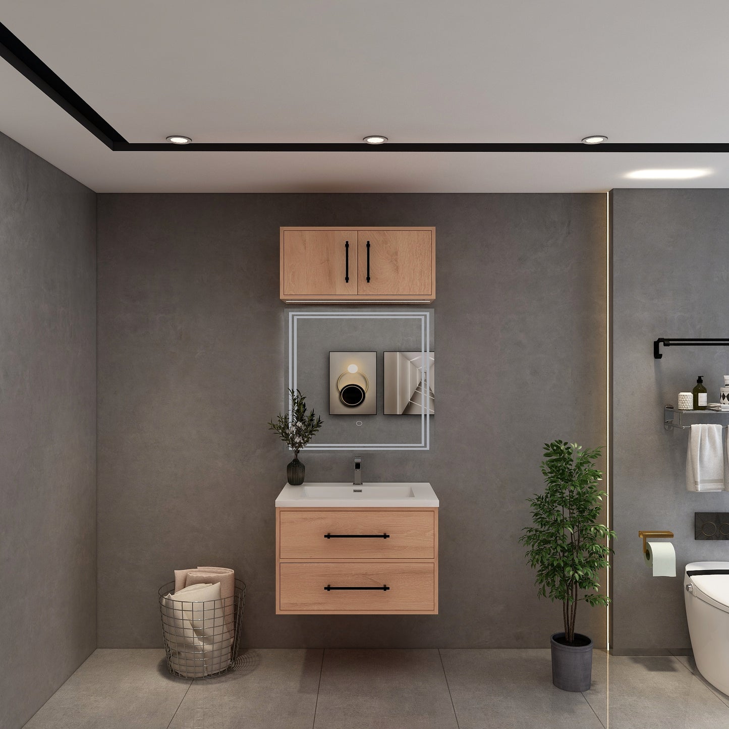 Victoria 30" Solid Wood Floating Bathroom Vanity in Red Oak | Better Vanity Solid Wood Floating Vanities
