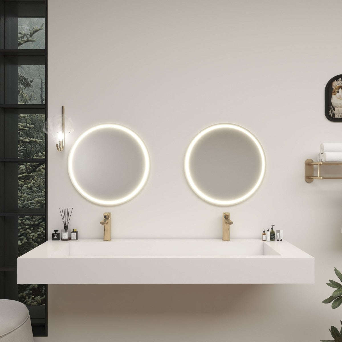 Bethany 60" Reinforced FLX Acrylic Double Sink Countertop