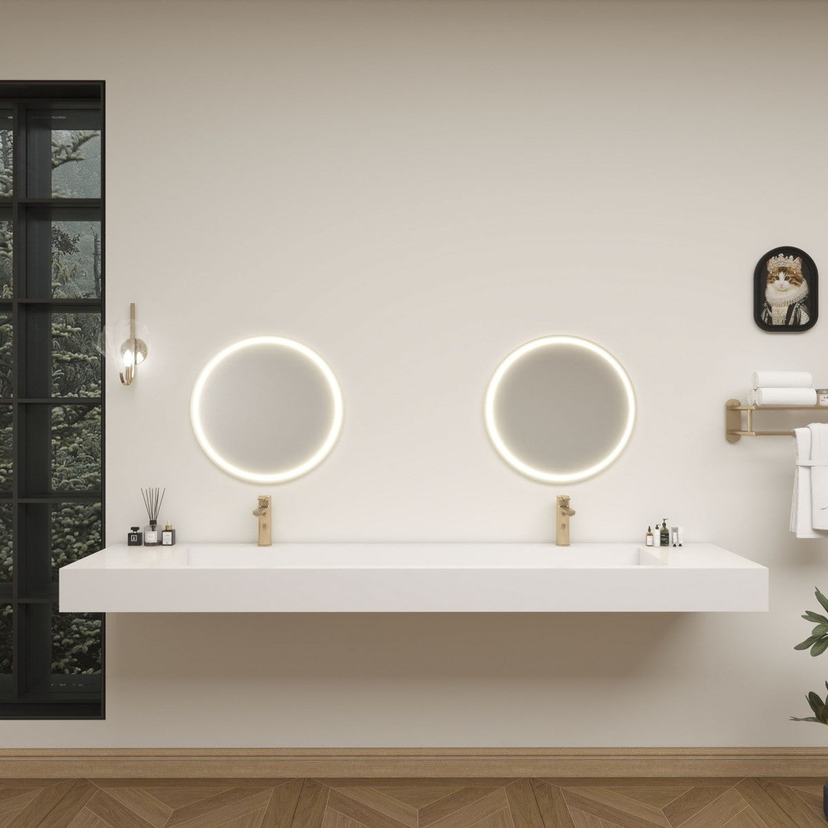 Bethany 84" Reinforced FLX Acrylic Double Sink Countertop