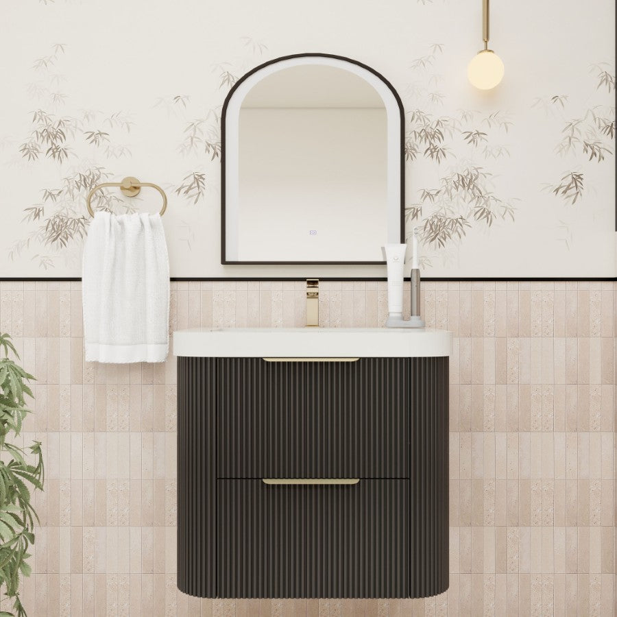 Celine Fluted Floating Bathroom Vanity with Sink