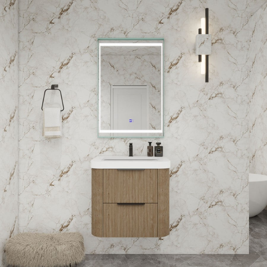Celine Fluted Floating Bathroom Vanity with Sink