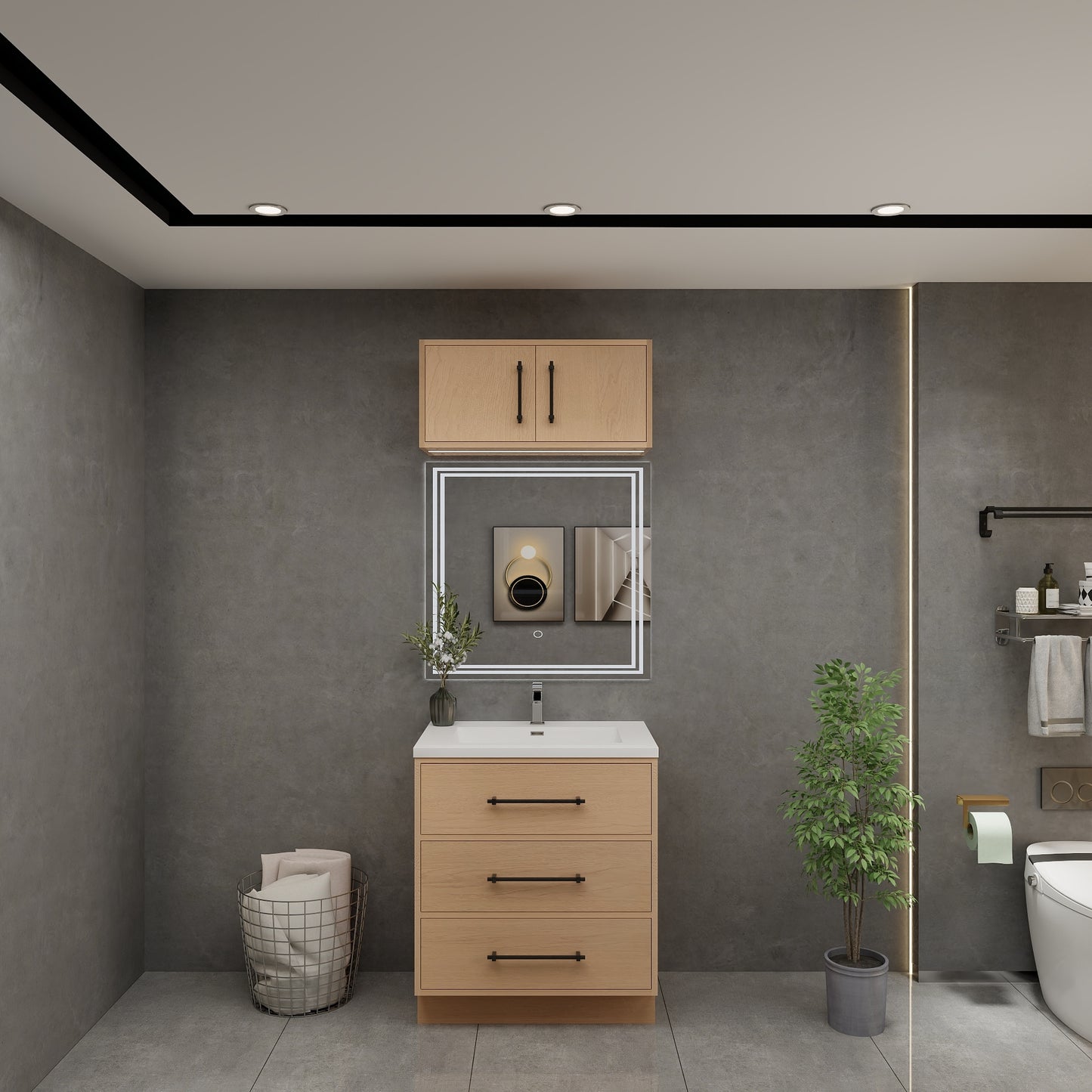 Victoria 30" Solid Wood Freestanding Bathroom Vanity in Yellow Oak | Better Vanity Solid Wood Floating Vanities