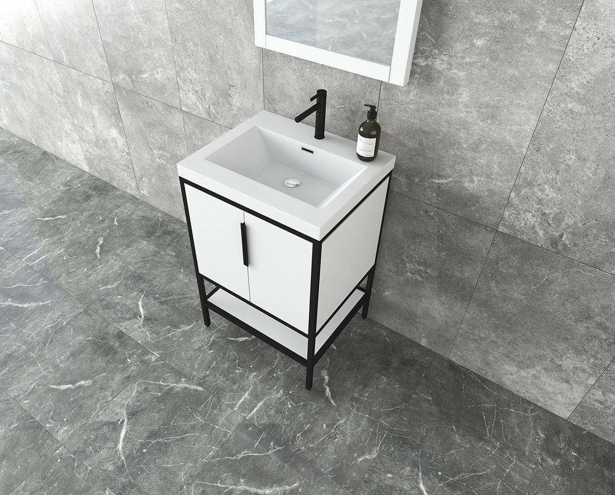 Matthew 24" Glossy White Freestanding Vanity with Reinforced Acrylic Sink