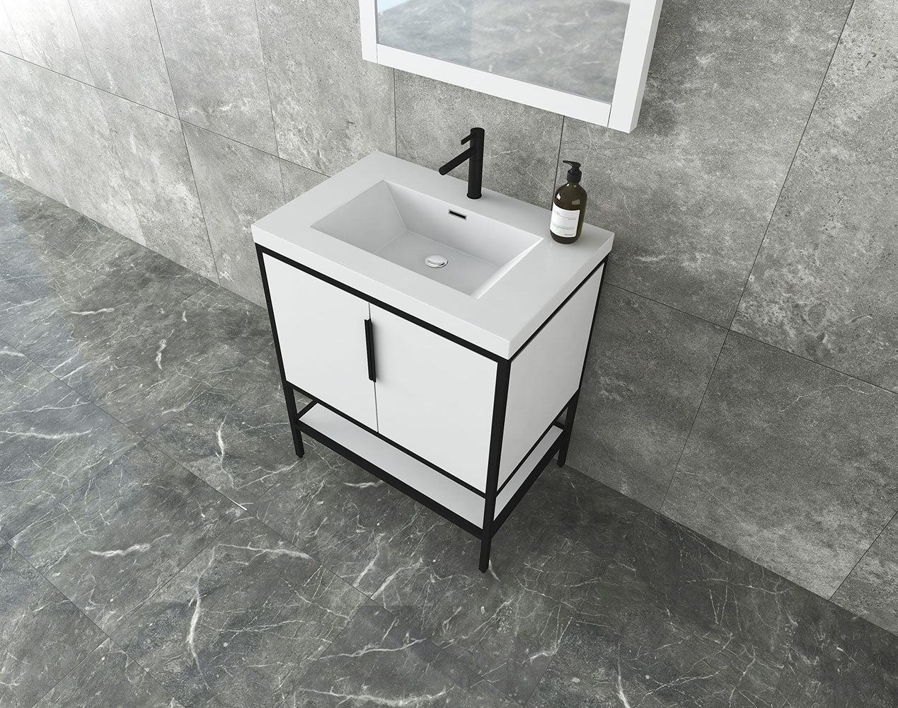 Matthew 30" Glossy White Freestanding Vanity with Reinforced Acrylic Sink