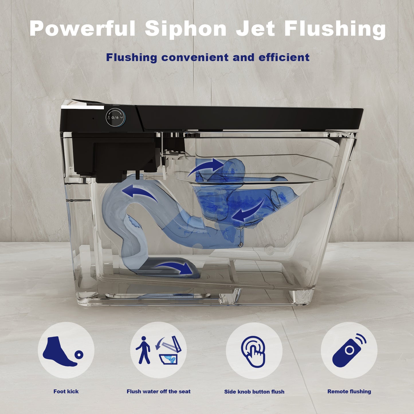 T2605 Matte Black Smart Toilet with LED Screen & Bidet