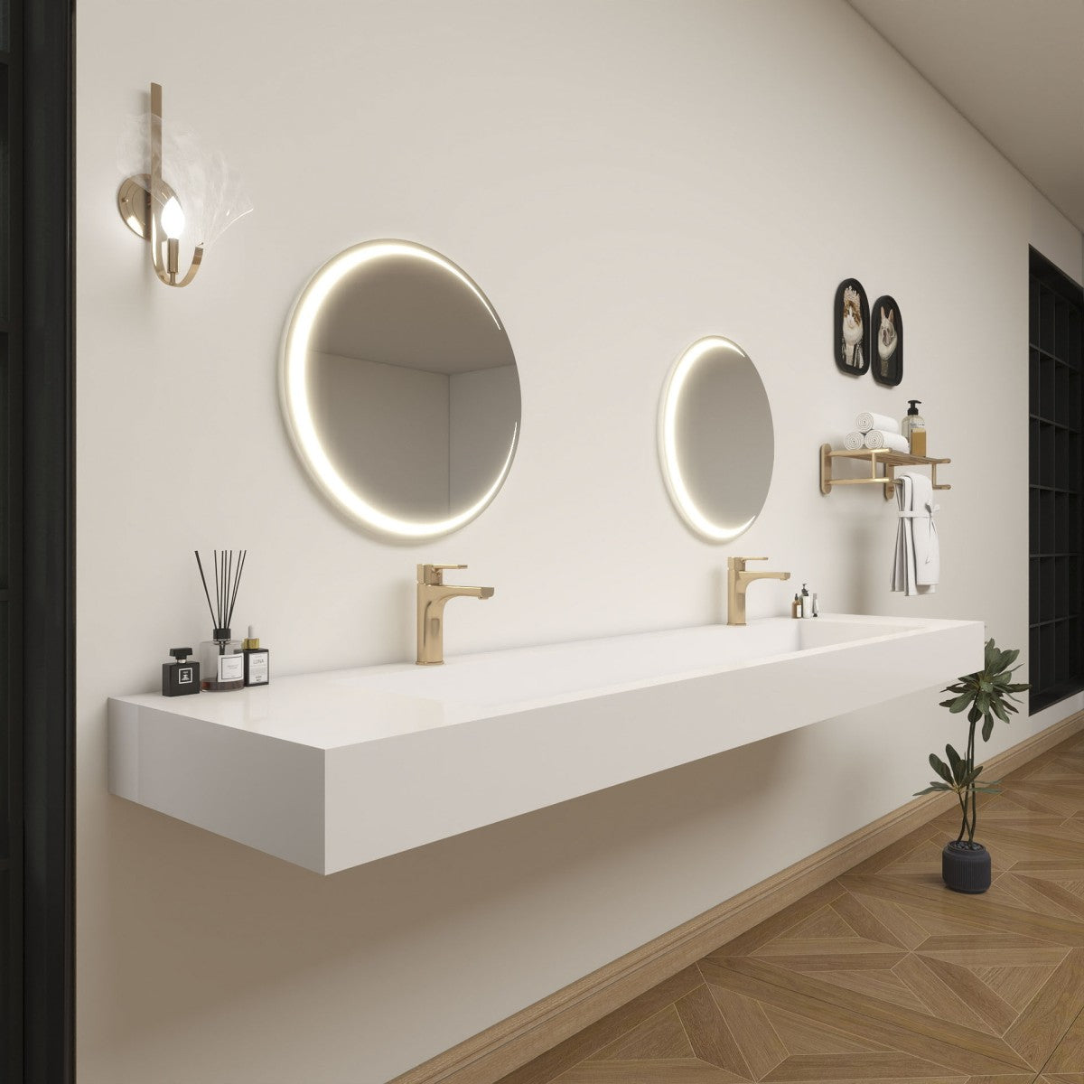 Bethany 84" Reinforced FLX Acrylic Double Sink Countertop