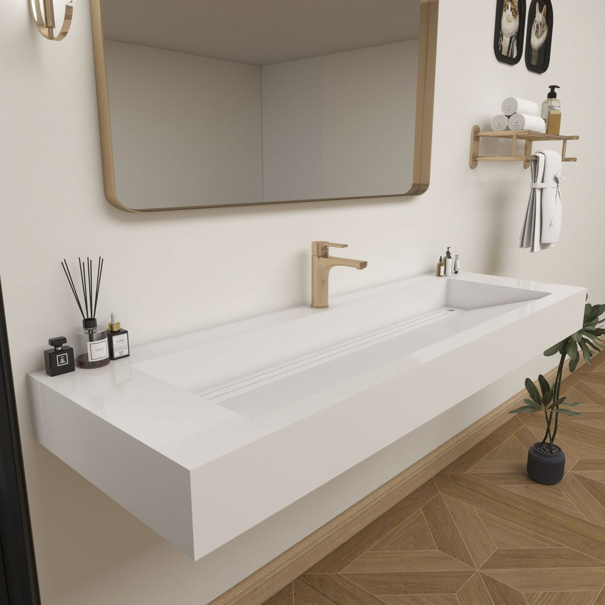 Bethany 60" Reinforced FLX Acrylic Single Sink Countertop