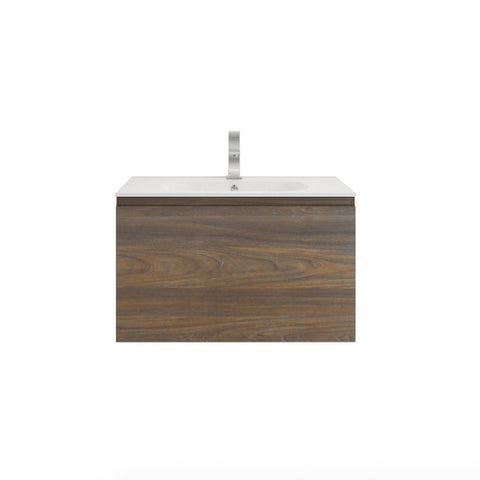 Aipo 30" Rosewood Wall Mounted Vanity with Reinforced Acrylic Sink