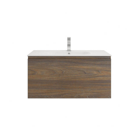 Aipo 36" Rosewood Wall Mounted Vanity with Reinforced Acrylic Sink