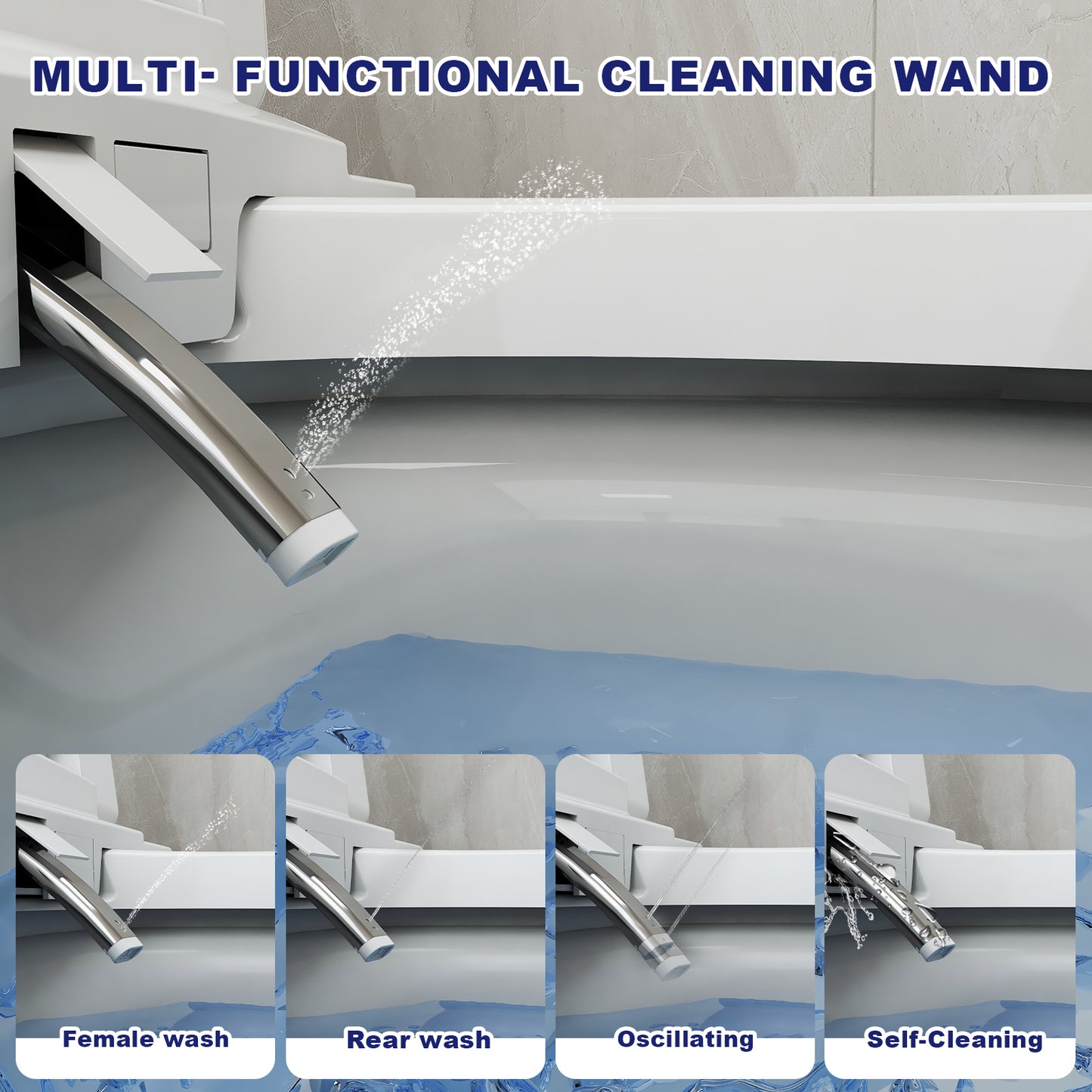 T105 White Smart Toilet with LED Screen & Bidet