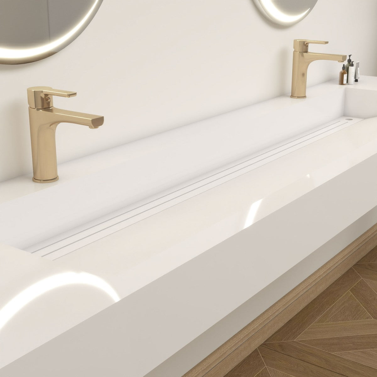 Bethany 84" Reinforced FLX Acrylic Double Sink Countertop
