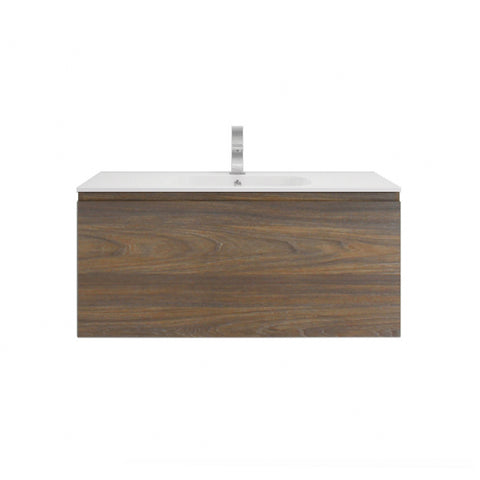 Aipo 40" Rosewood Wall Mounted Vanity with Reinforced Acrylic Sink