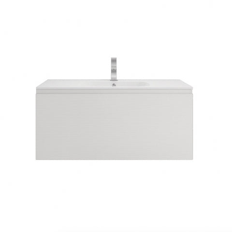 Aipo 40" Matte White Wall Mounted Vanity with Reinforced Acrylic Sink