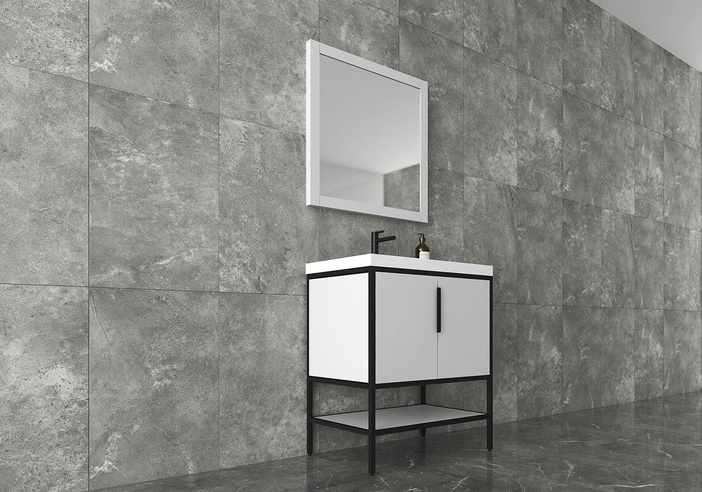 Matthew 30" Glossy White Freestanding Vanity with Reinforced Acrylic Sink