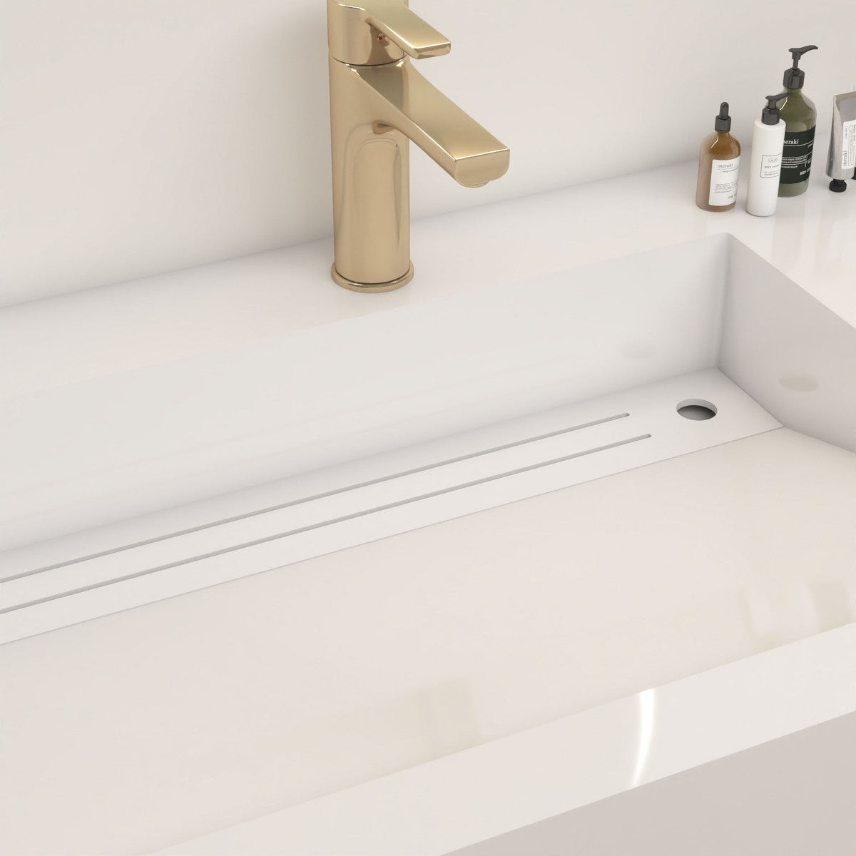 Bethany 60" Reinforced FLX Acrylic Double Sink Countertop