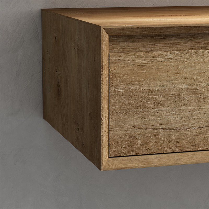 Alysa 72'' Double Sink floating vanity in White Oak with Reinforced Acrylic Sink