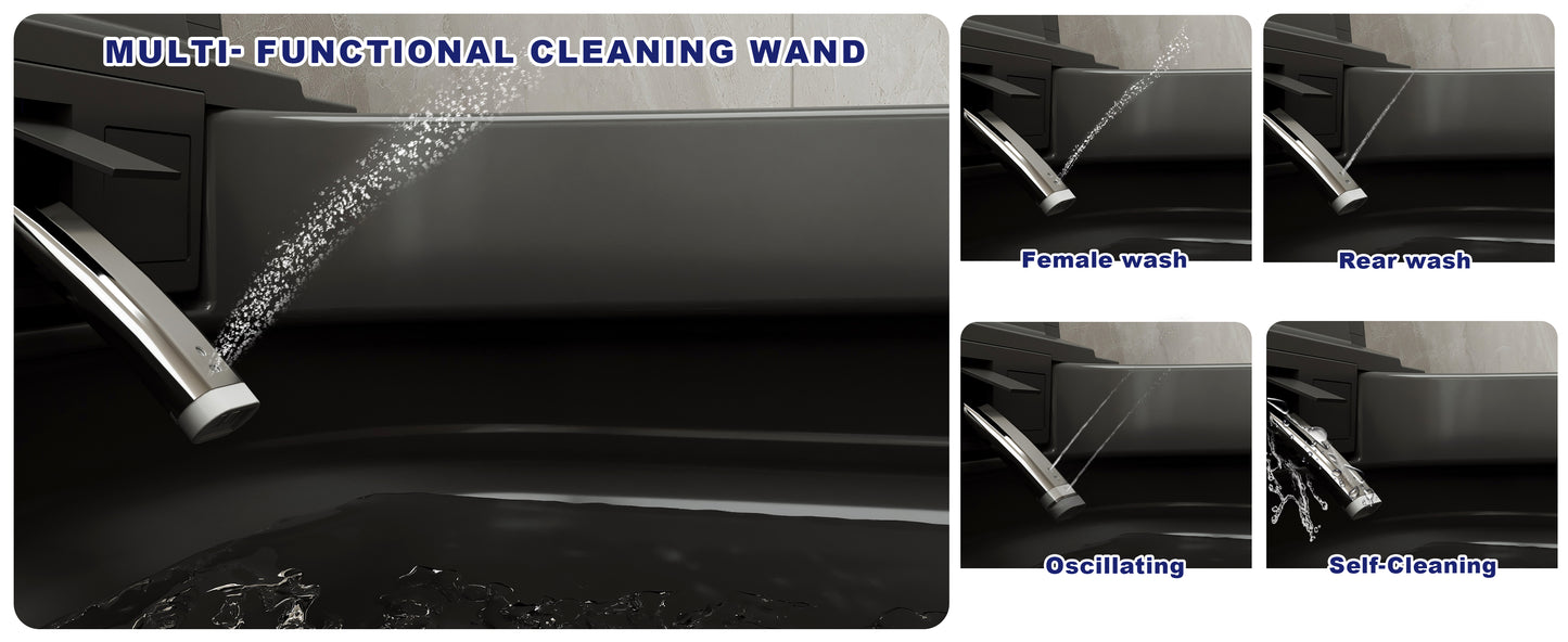 T2605 Matte Gray Smart Toilet with LED Screen & Bidet