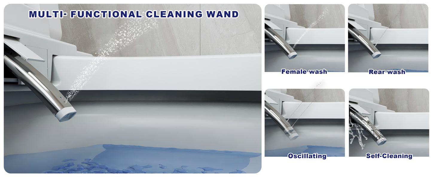 T105 White Smart Toilet with LED Screen & Bidet