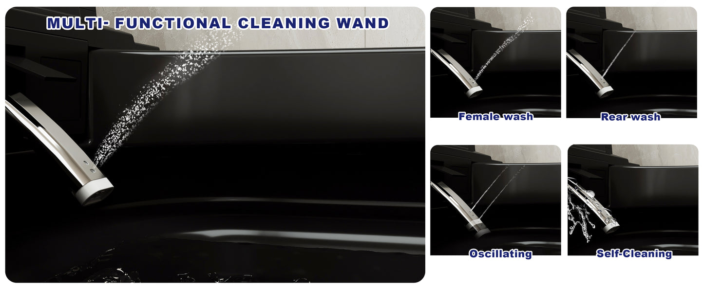 T2605 Matte Black Smart Toilet with LED Screen & Bidet