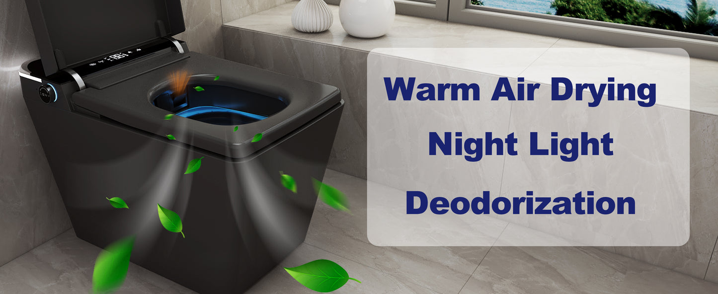 T2605 Matte Gray Smart Toilet with LED Screen & Bidet