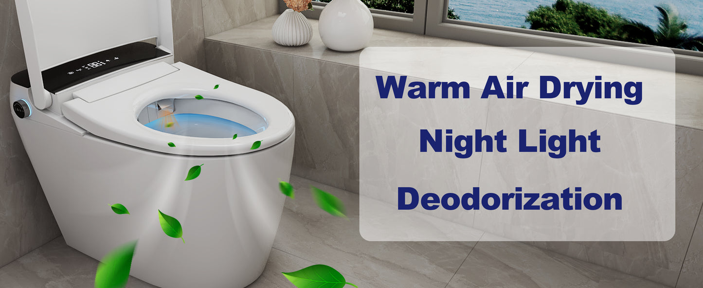 T105 White Smart Toilet with LED Screen & Bidet