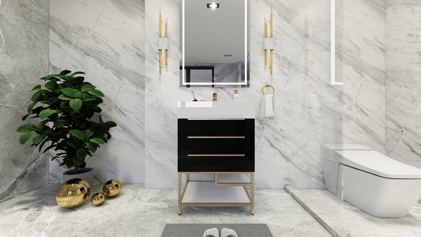 Bethany 24" Freestanding Vanity in High Gloss Black