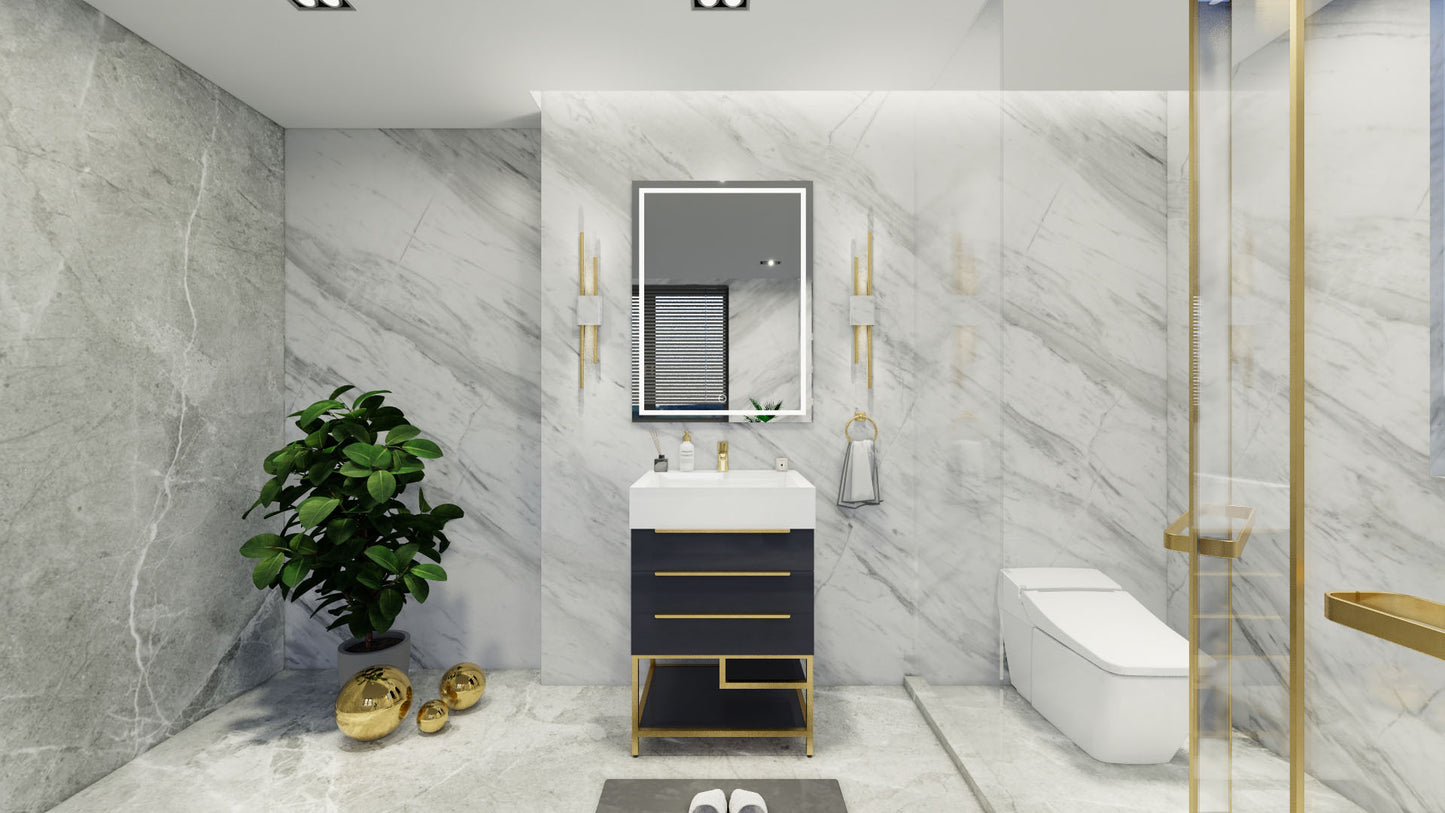 Bethany 24" Freestanding Modern Vanity in Gloss Gray