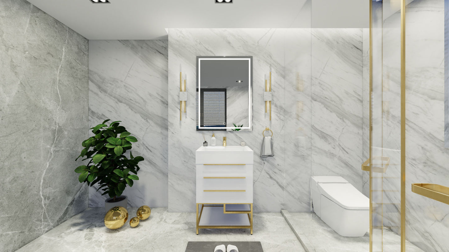 Bethany 24" Freestanding Modern Vanity in Gloss White
