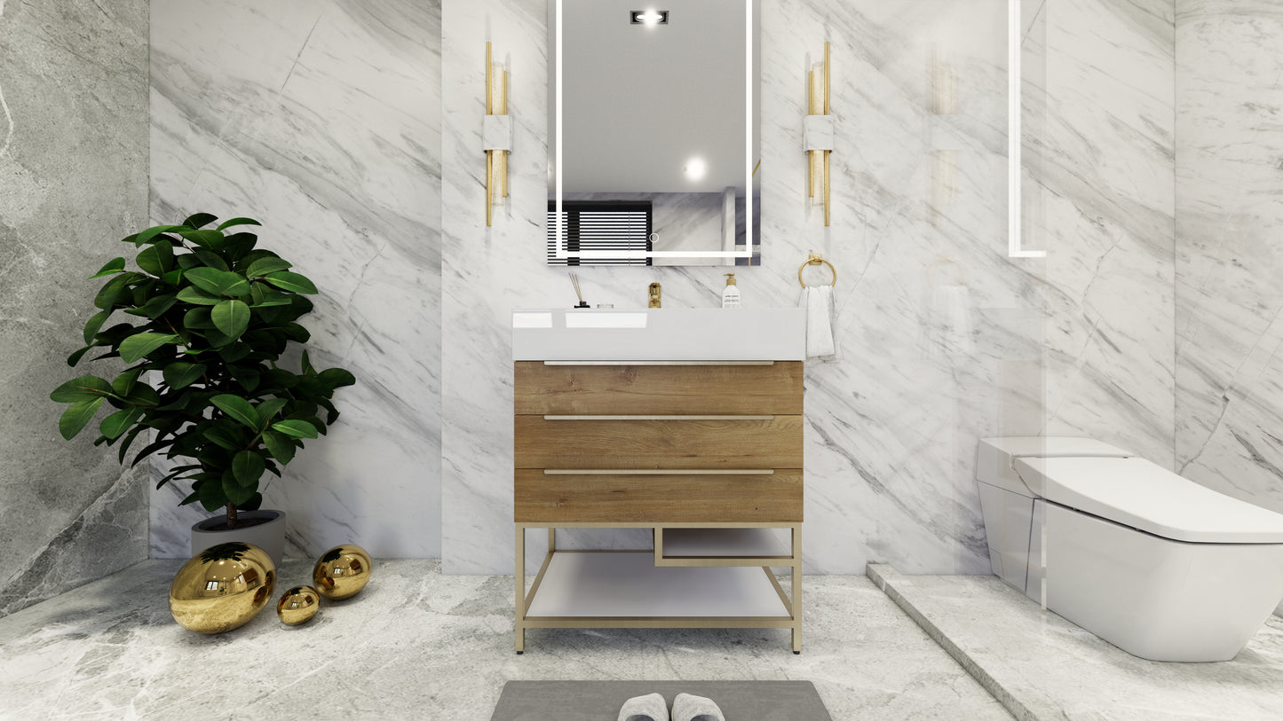 Bethany 30" Freestanding Vanity in Teak Oak