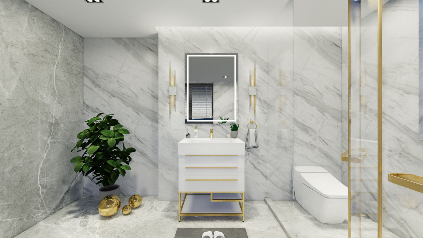Bethany 30" Freestanding Modern Vanity in Gloss White