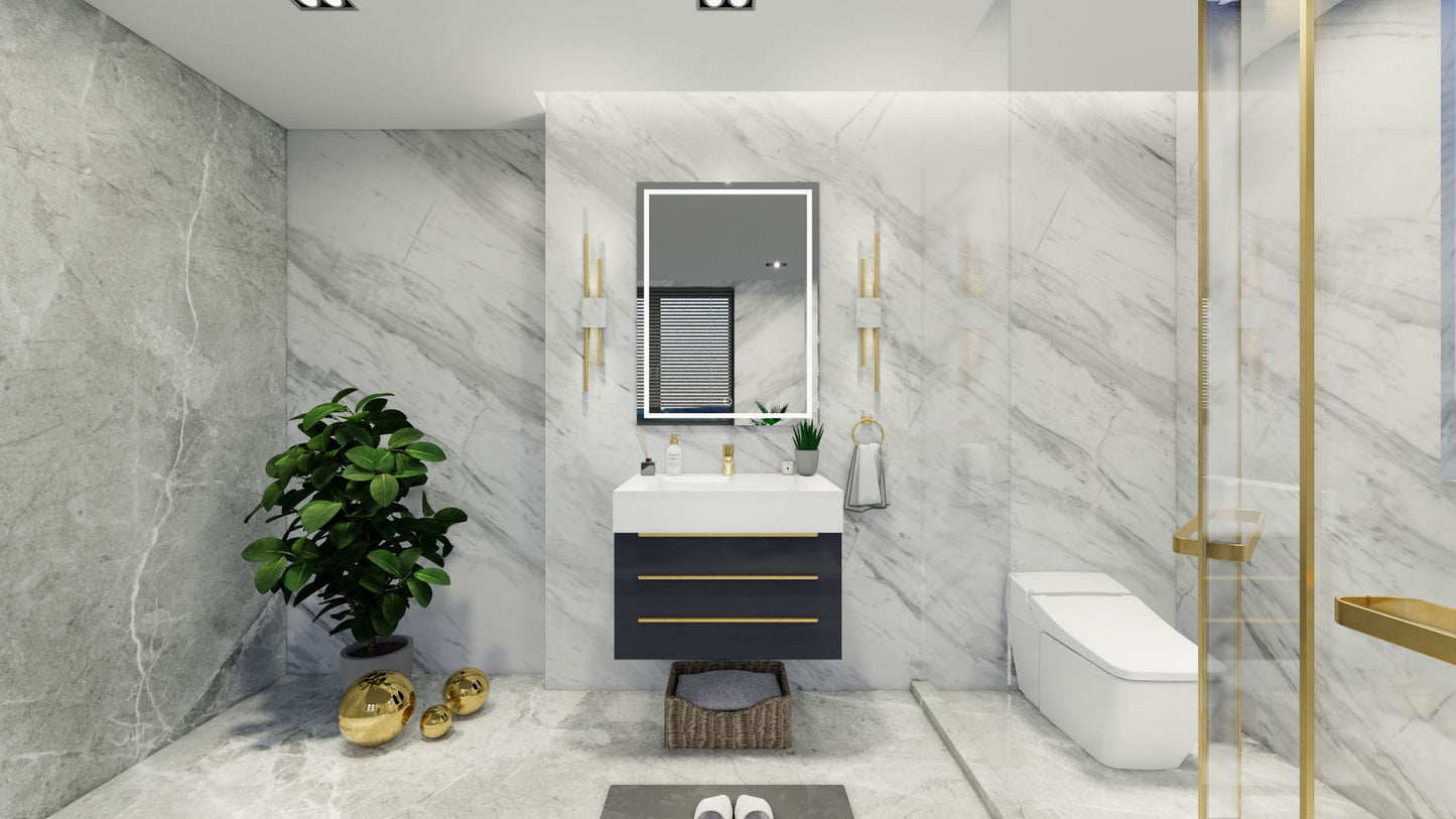Bethany 30" Floating Vanity in Glossy Gray