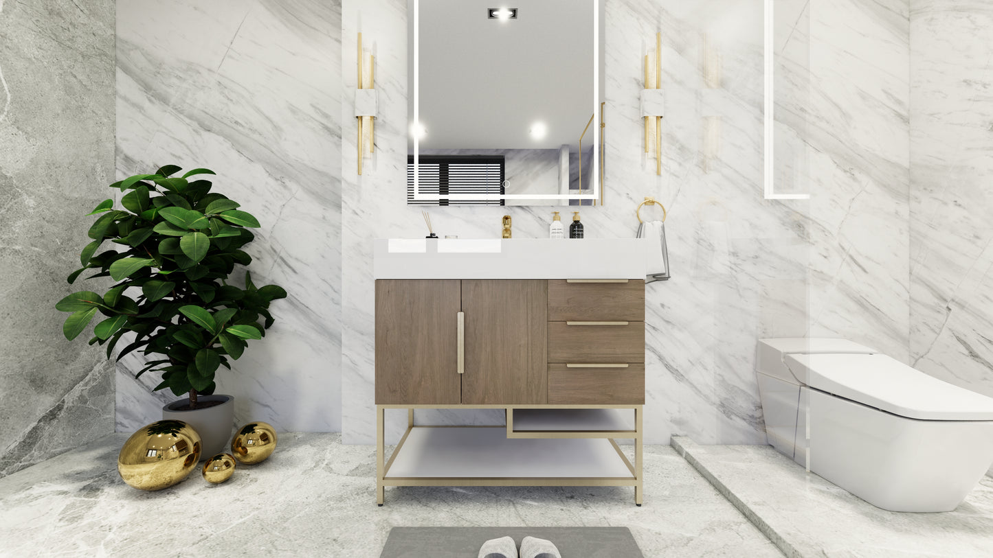 Bethany 36" Freestanding Vanity in Light Oak