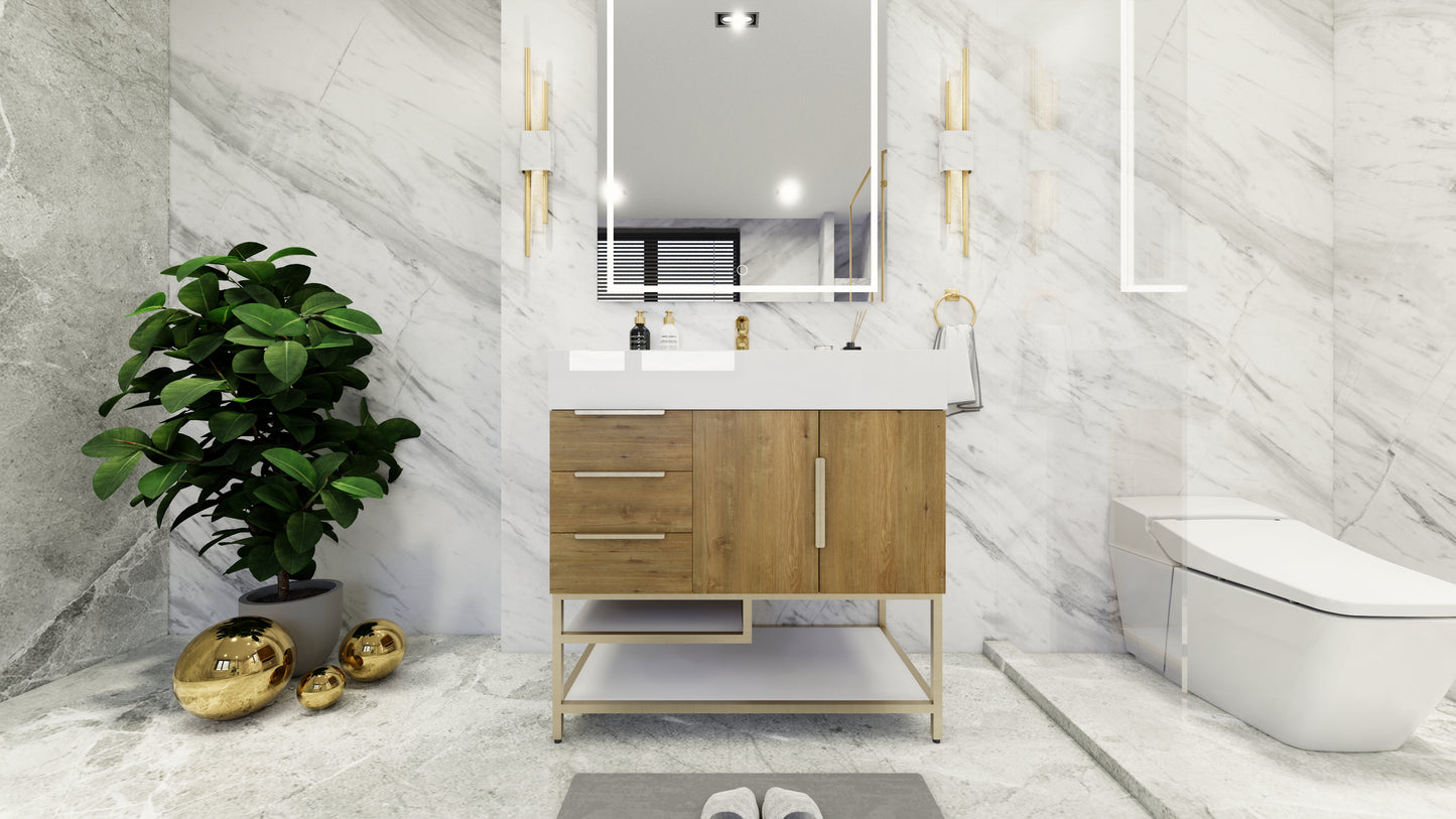 Bethany 36" Freestanding Vanity in Teak Oak