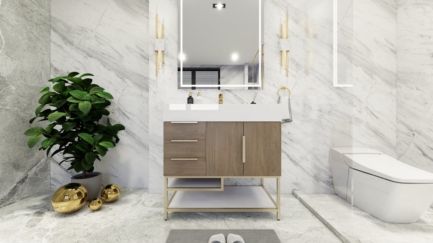 Bethany 36" Freestanding Vanity in Light Oak
