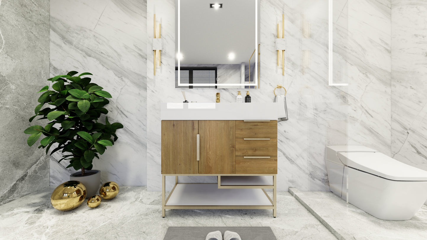Bethany 36" Freestanding Vanity in Teak Oak