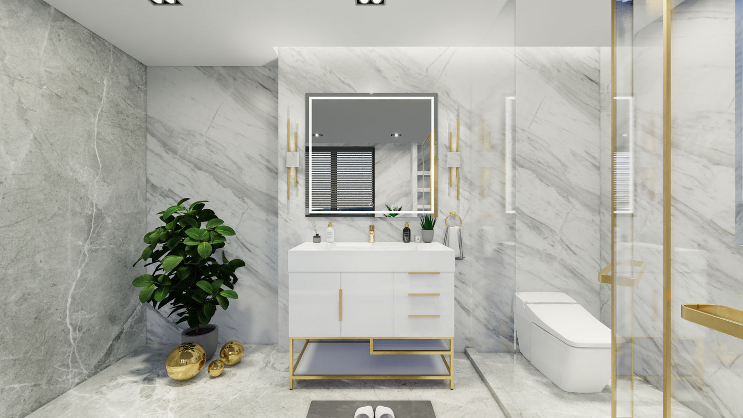 Bethany 42" Freestanding Modern Vanity in Gloss White