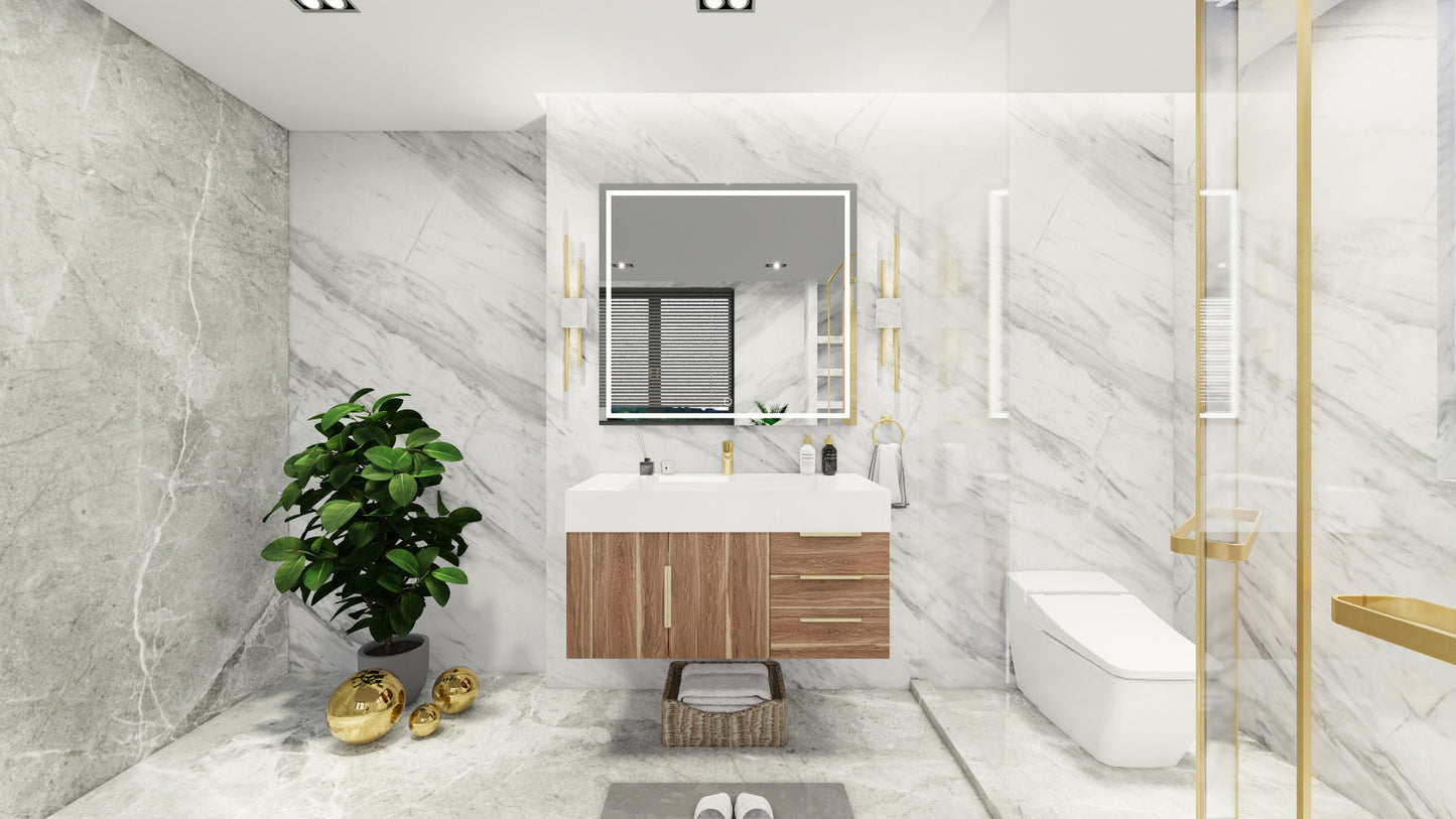 Bethany 42" Floating Vanity in White Oak