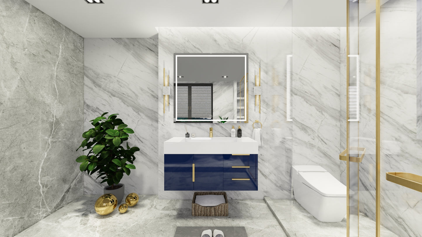 Bethany 42" Floating Vanity in Night Blue`