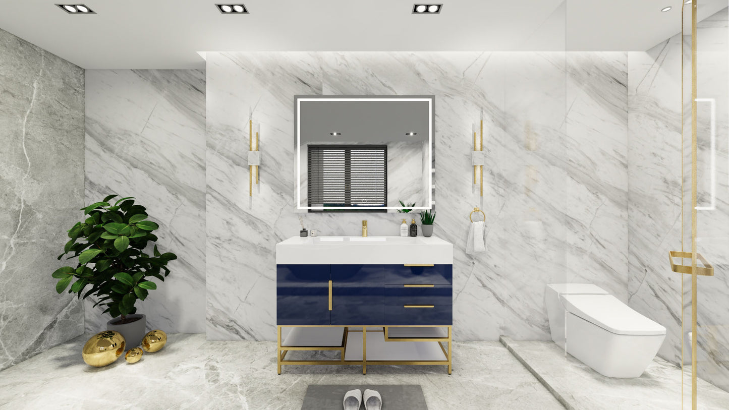 Bethany 48" Freestanding Modern Vanity in Night Blue