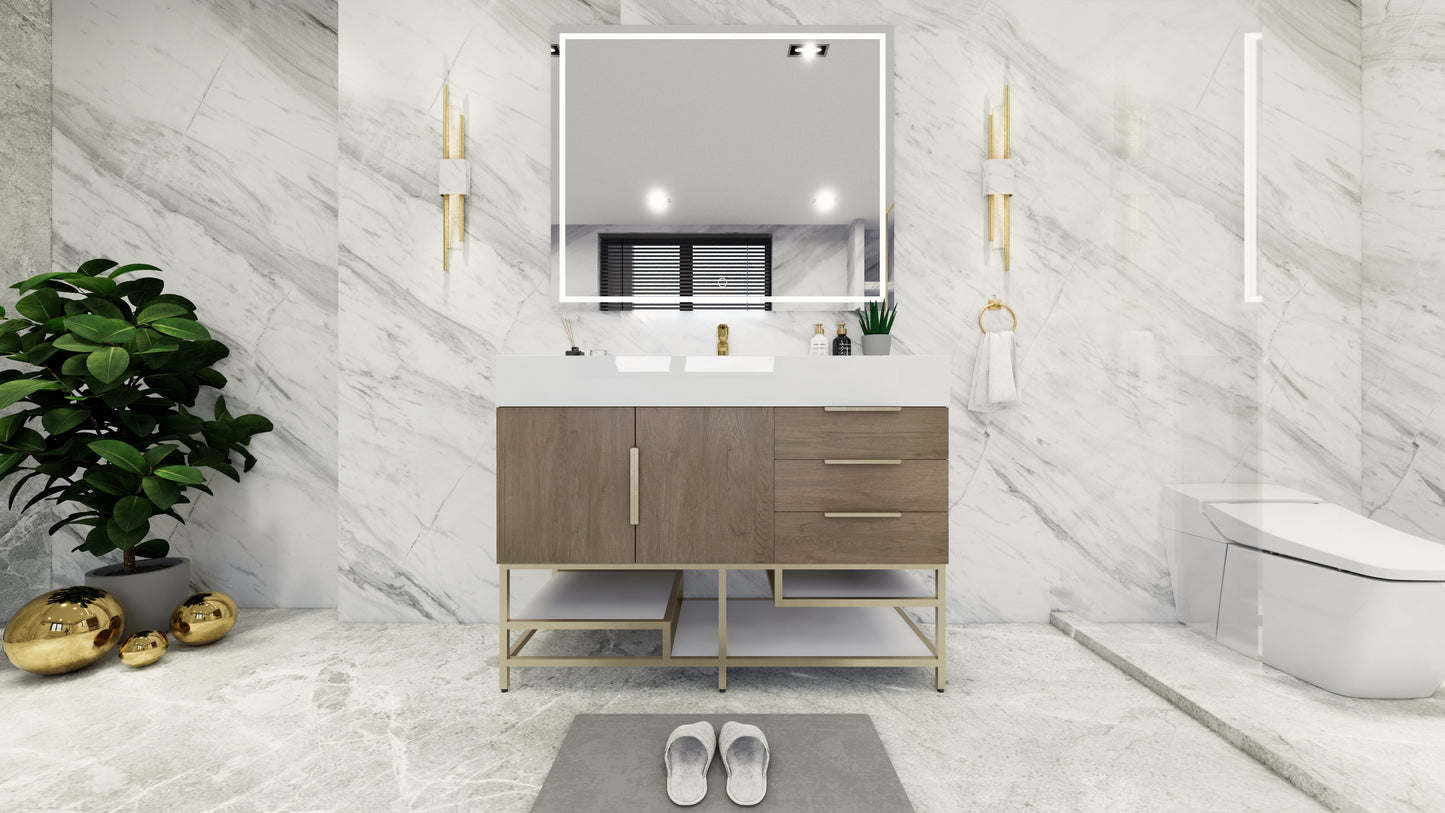 Bethany 48" Freestanding Vanity in Light Oak
